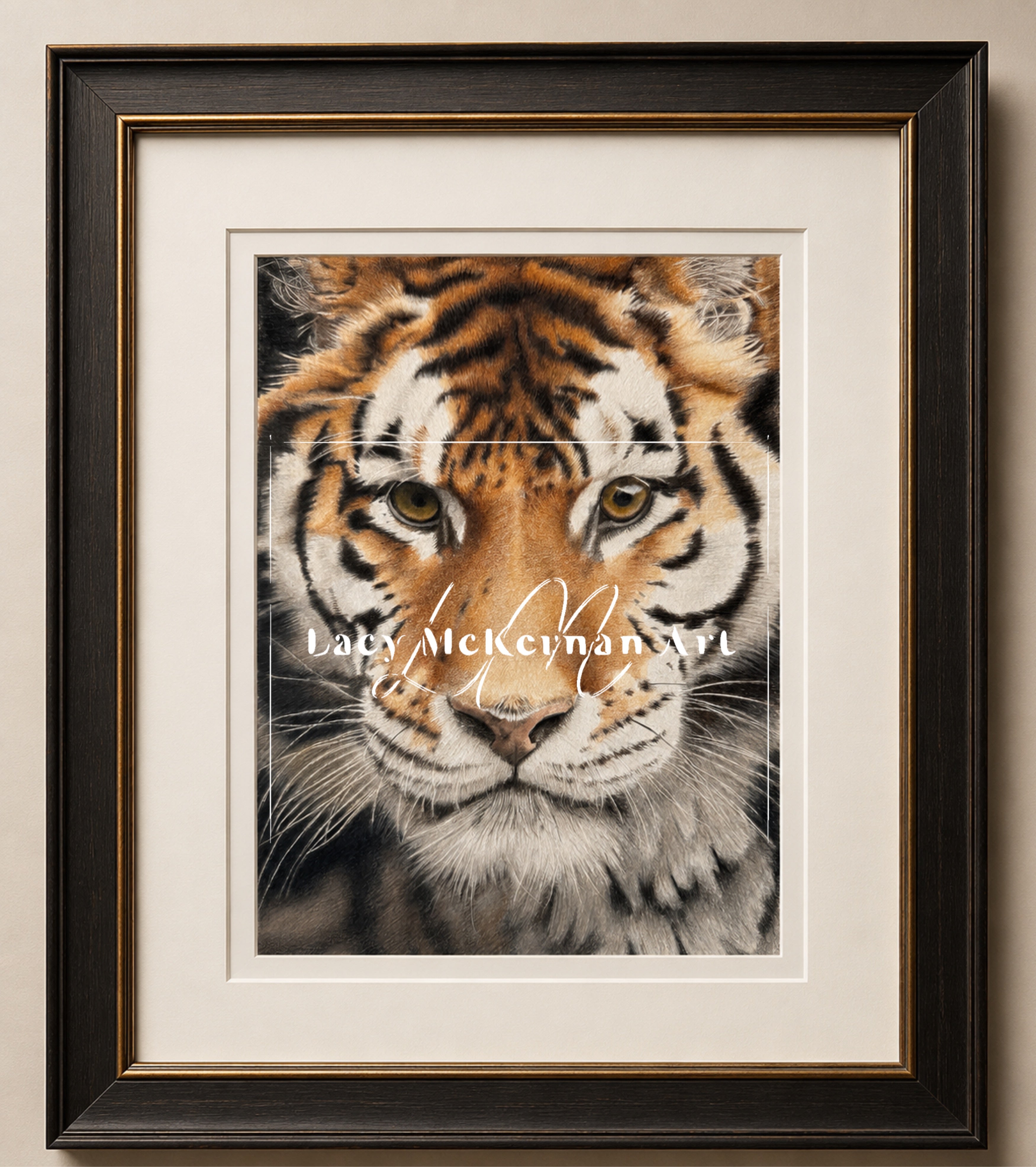 “Silent stare” Bengal Tiger coloured pencil art print